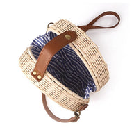 WW | Handgewebte Rattan Bambus Seitentasche