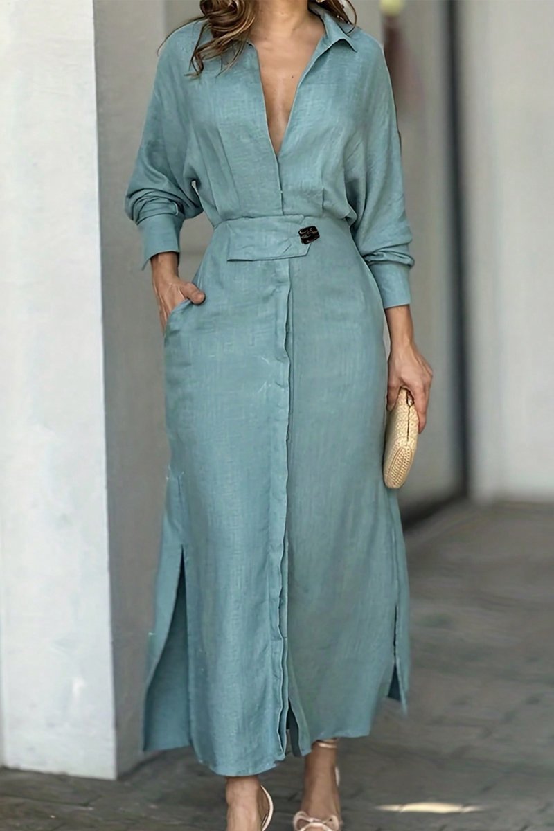 WW | Leinenkleid in Maxilänge