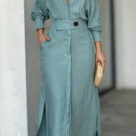 WW | Leinenkleid in Maxilänge