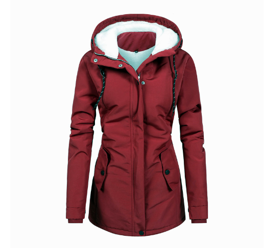 W&W Mode | Gefütterter Wintermantel mit Kapuze wasserdicht Damen