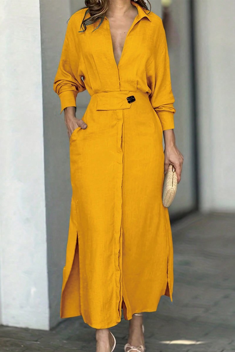 WW | Leinenkleid in Maxilänge