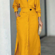 WW | Leinenkleid in Maxilänge
