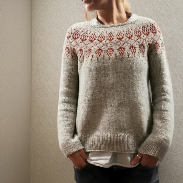 WW | Norwegische Strickpullover Damen - Skandinavischer Winterpullover