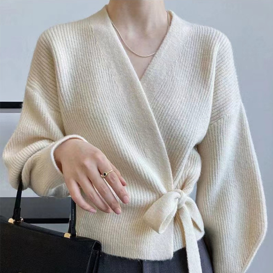 WW | Schicker Wickelpullover mit Bindegürtel