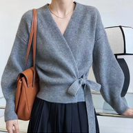 WW | Schicker Wickelpullover mit Bindegürtel