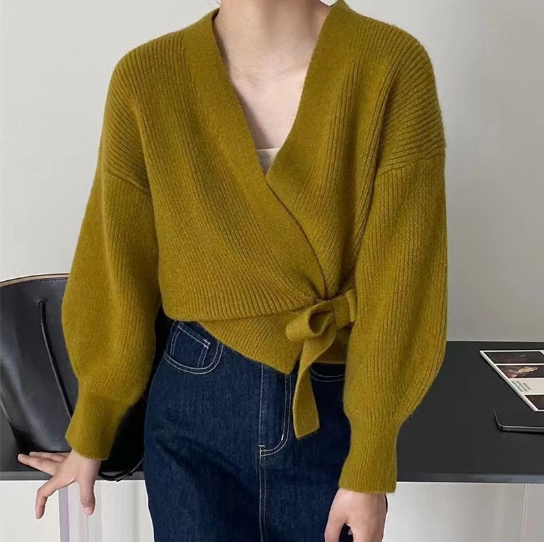WW | Schicker Wickelpullover mit Bindegürtel