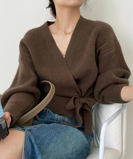 WW | Schicker Wickelpullover mit Bindegürtel