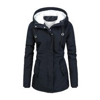 WW | Gefütterter Wintermantel mit Kapuze wasserdicht Damen