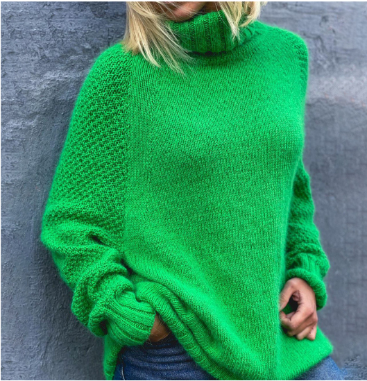 W&W Mode | Übergroßer Rollkragenstrickpullover für Frauen