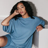 WW | Damen Lounge Satz Mit Oversize T-shirt Und Biker Shorts