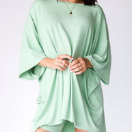 WW | Damen Lounge Satz Mit Oversize T-shirt Und Biker Shorts