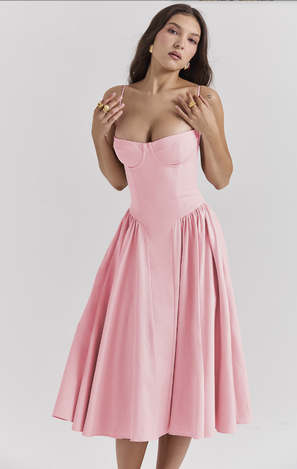 W&W Mode | Ärmelloses Midikleid Mit Korsett Passform