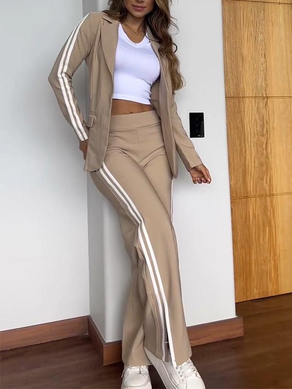 W&W Mode | Schick gestreiftes Blazer-Set für Damen
