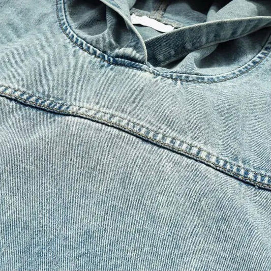 WW | Washed-Denim-Jacke mit Kapuze