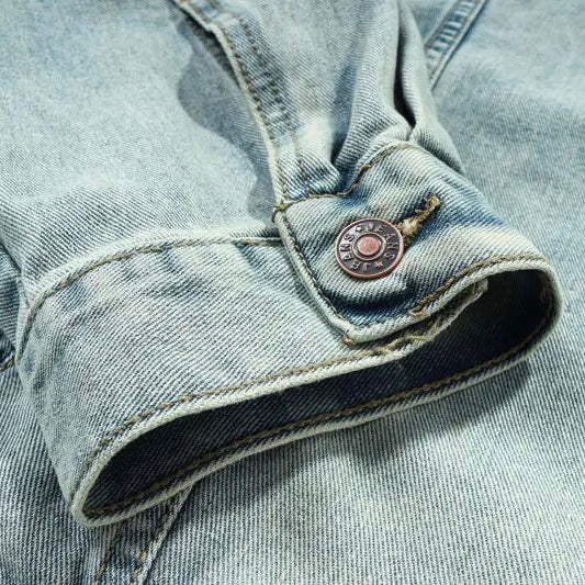 WW | Washed-Denim-Jacke mit Kapuze