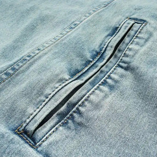 WW | Washed-Denim-Jacke mit Kapuze