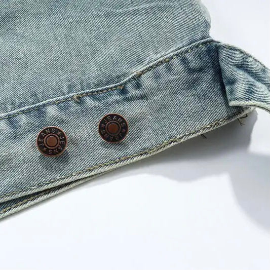 WW | Washed-Denim-Jacke mit Kapuze