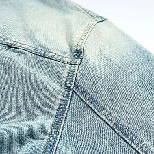 WW | Washed-Denim-Jacke mit Kapuze