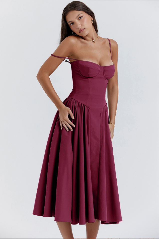 W&W Mode | Ärmelloses Midikleid Mit Korsett Passform