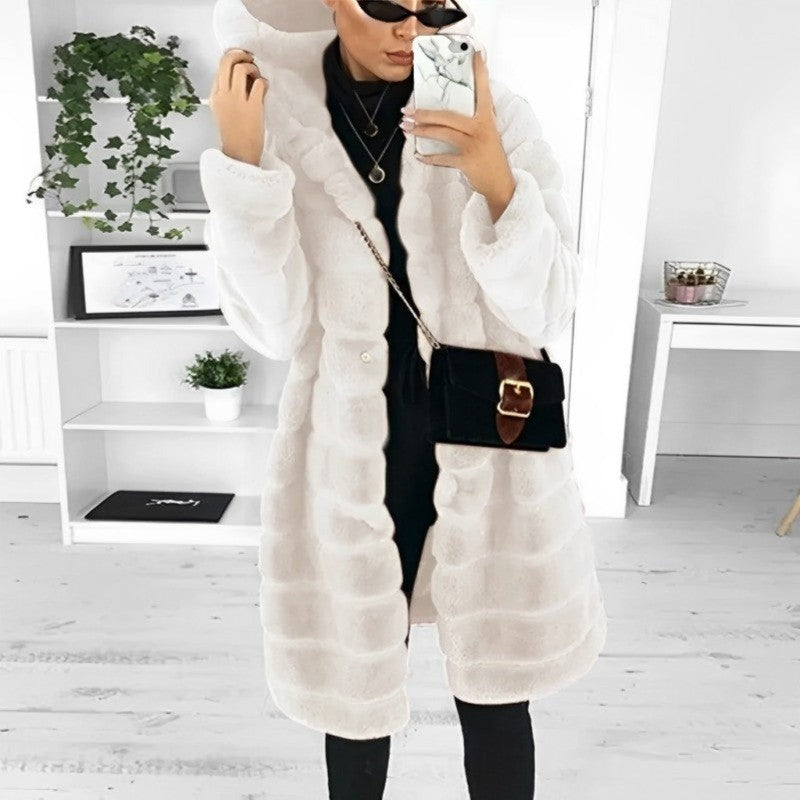 WW | Elegante Pelz Mittelgroße Winterjacke damen Mit