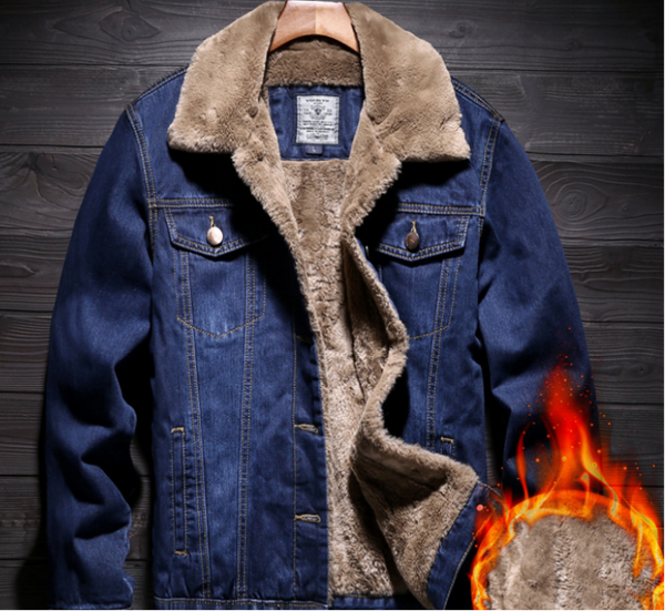 Fleece-Futter Lässige Denim-Jacke