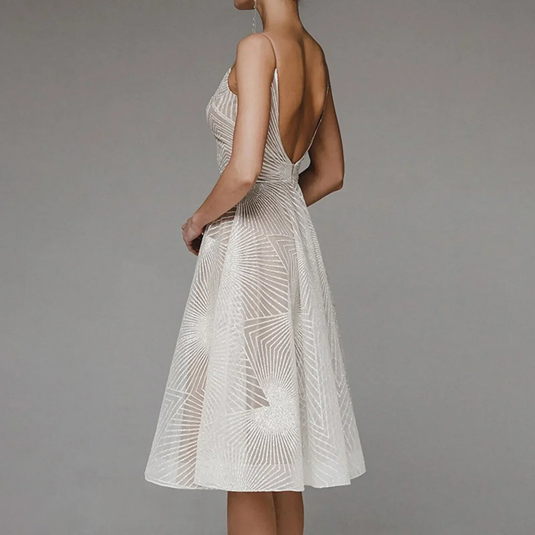 W&W Mode | Damen Besticktes Luxuskleid