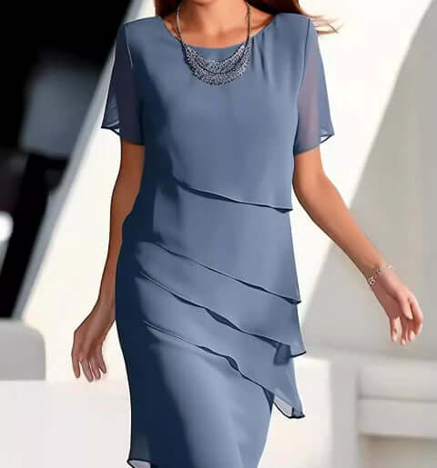 WW | Marineblaues Ärmelloses Einfaches Minikleid