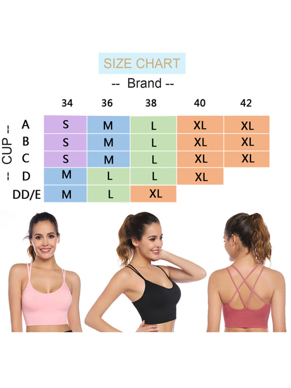 WW | 3er Pack Damen Sport Bh Gepolstert Crisscross Yoga Bh Nahtlos Mittel Impact Fitness Activewear