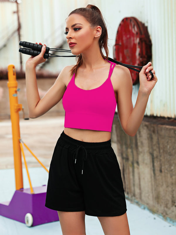 WW | 3er Pack Damen Sport Bh Gepolstert Crisscross Yoga Bh Nahtlos Mittel Impact Fitness Activewear