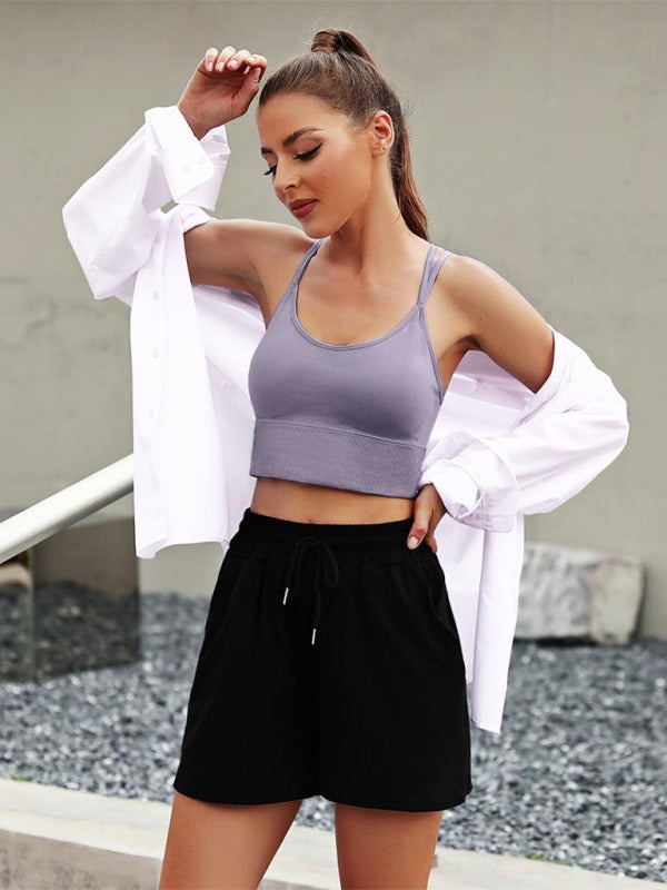 WW | 3er Pack Damen Sport Bh Gepolstert Crisscross Yoga Bh Nahtlos Mittel Impact Fitness Activewear