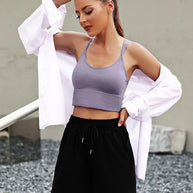 WW | 3er Pack Damen Sport Bh Gepolstert Crisscross Yoga Bh Nahtlos Mittel Impact Fitness Activewear