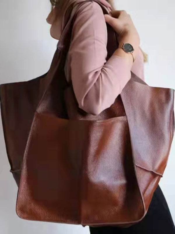 WW | Einfach Große Tasche Weiches Leder Große Kapazität Ein Schulter Tragbare Tote Tasche