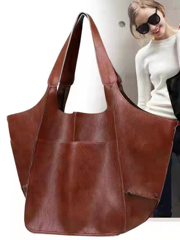 WW | Einfach Große Tasche Weiches Leder Große Kapazität Ein Schulter Tragbare Tote Tasche