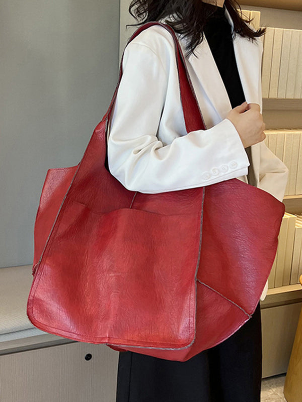 WW | Einfach Große Tasche Weiches Leder Große Kapazität Ein Schulter Tragbare Tote Tasche