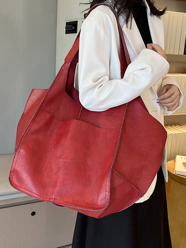 WW | Einfach Große Tasche Weiches Leder Große Kapazität Ein Schulter Tragbare Tote Tasche