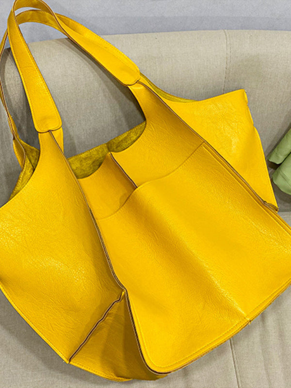 WW | Einfach Große Tasche Weiches Leder Große Kapazität Ein Schulter Tragbare Tote Tasche