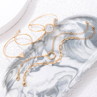 WW | Eingelassene Offene Fünfteiliges Armband Geometrisches Liebes Dreiecks Armband Satz