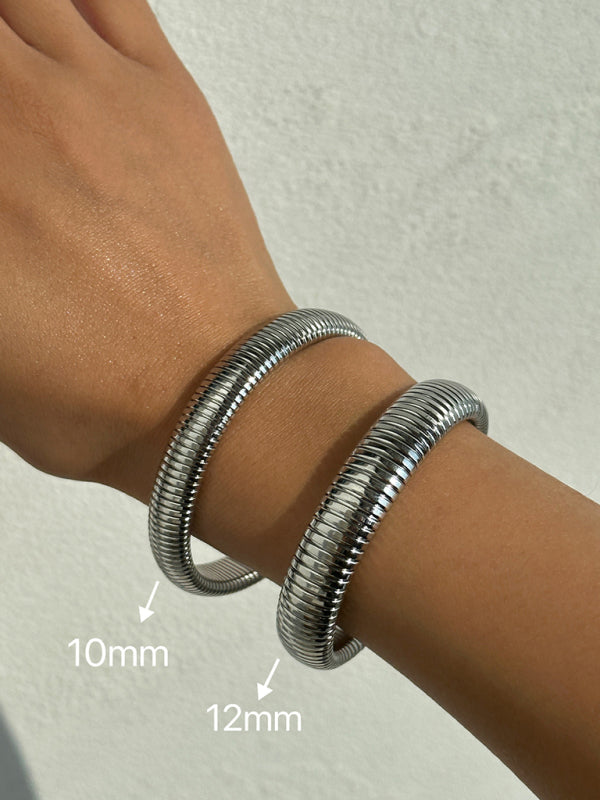 WW | Titanstahl Weinlese Stretch Gypsy Polierte Armband