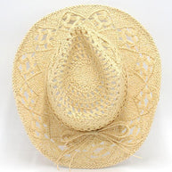 WW | Neuer Hohler Cowboyhut, Handgestrickter Strohhut, Jazzhut Mit Erhöhtem Rand