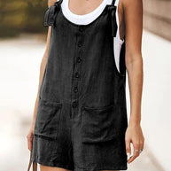 WW | Damen Daisy Baumwolle Leinen Latzshorts