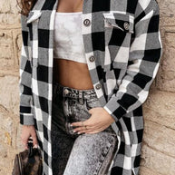 WW | Plaid Shacket - Leichte Wärme - Knopfverschluss-Stil - Lässige Schicht