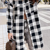 WW | Plaid Shacket - Leichte Wärme - Knopfverschluss-Stil - Lässige Schicht