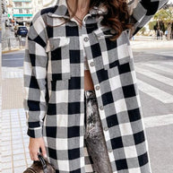 WW | Plaid Shacket - Leichte Wärme - Knopfverschluss-Stil - Lässige Schicht