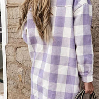 WW | Plaid Shacket - Leichte Wärme - Knopfverschluss-Stil - Lässige Schicht