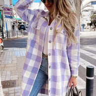 WW | Plaid Shacket - Leichte Wärme - Knopfverschluss-Stil - Lässige Schicht