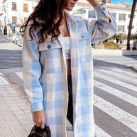 WW | Plaid Shacket - Leichte Wärme - Knopfverschluss-Stil - Lässige Schicht