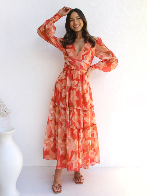 WW | Strahlendes Langarm-Maxi-Kleid