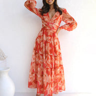 WW | Strahlendes Langarm-Maxi-Kleid