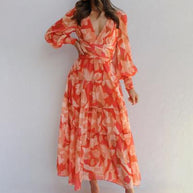 WW | Strahlendes Langarm-Maxi-Kleid