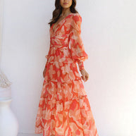 WW | Strahlendes Langarm-Maxi-Kleid